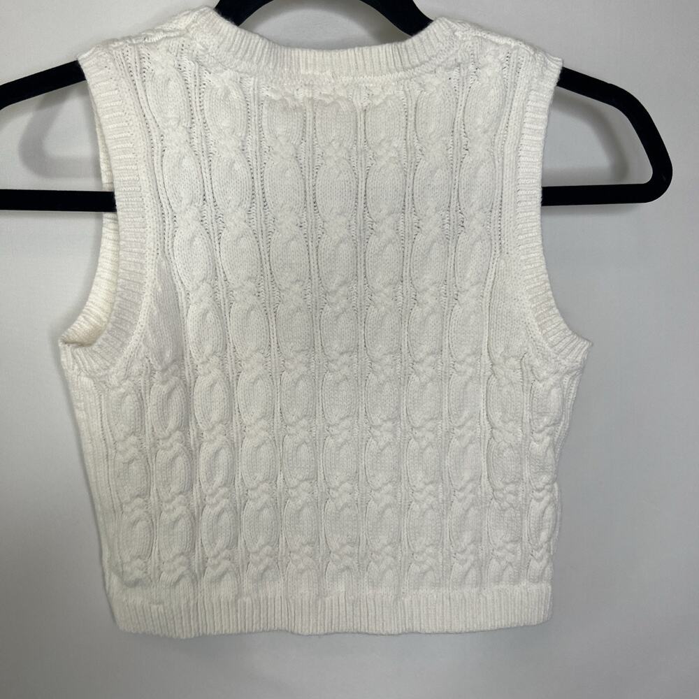 Happily Grey Kids Size Large 10/12 Cable Knit V-Neck Pullover Cardigan Sweater - Picture 6 of 7